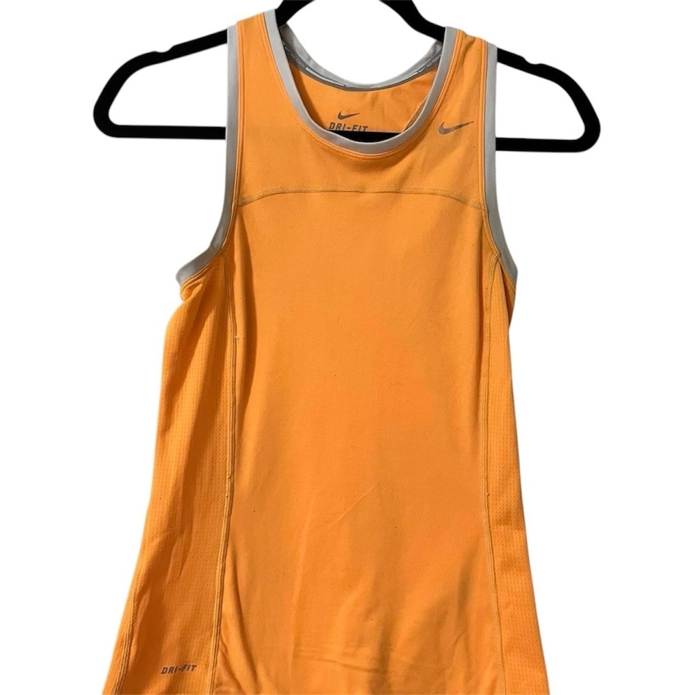 Nike Running Dry Fit Racerback Tank Top Size XS Lightweight Orange Gym Workout